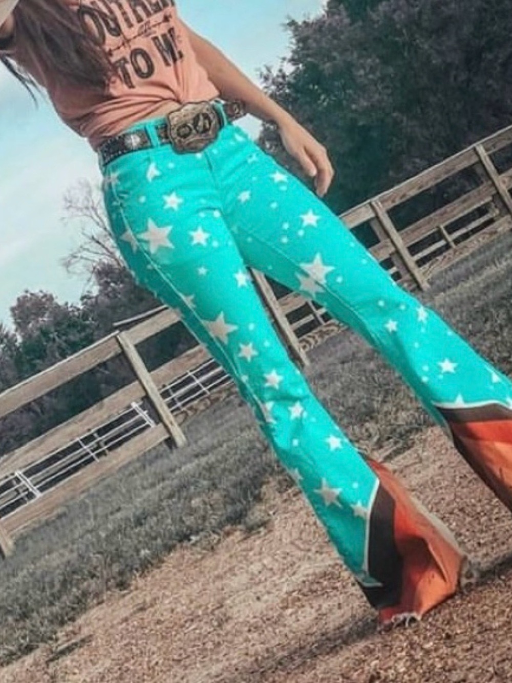Ranch Dress’n Retro Stars & Stripes Superflare Super Flare Bell Bottoms Jeans 00